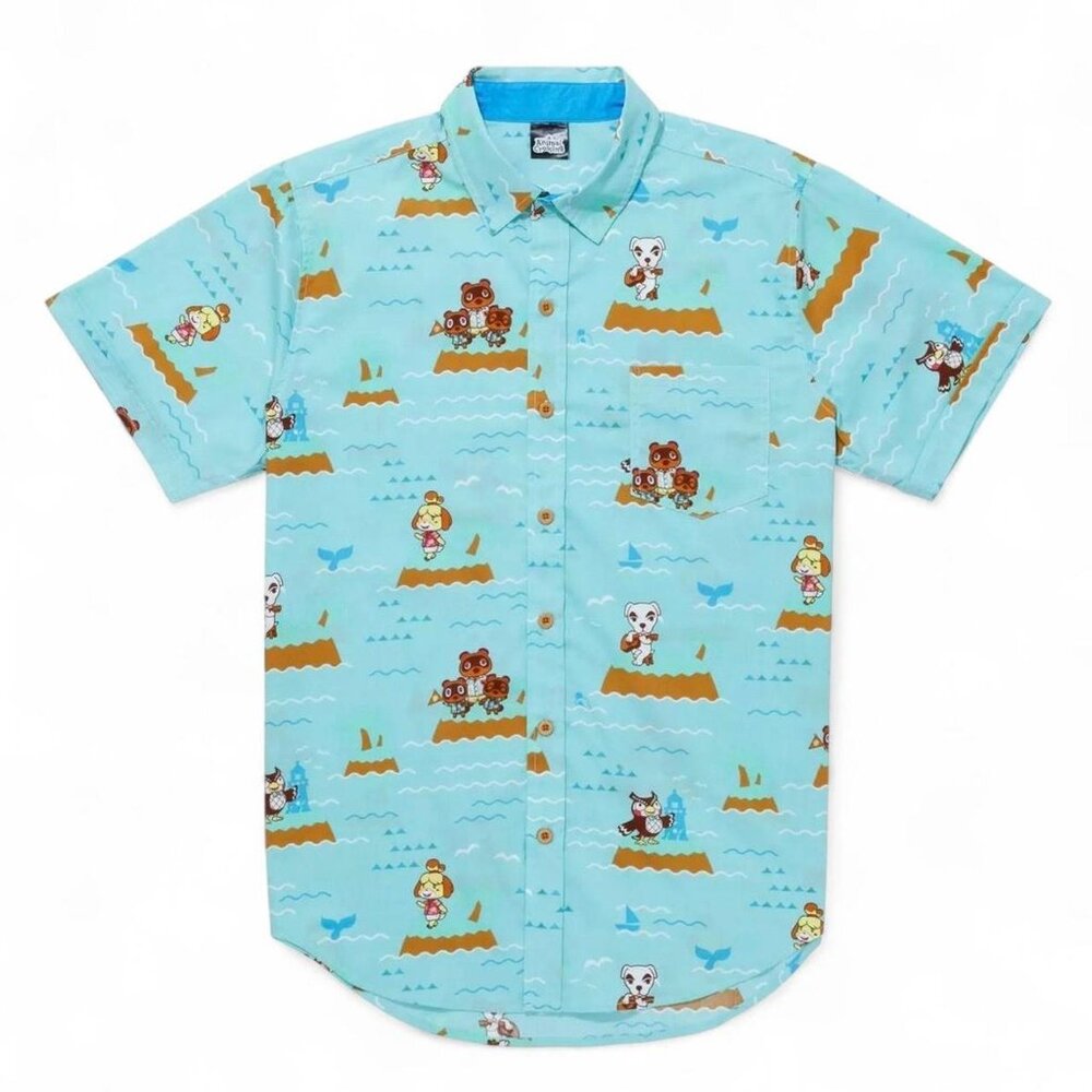 Animal Crossing New Horizons Scenic Woven Button-Up Shirt